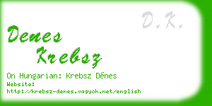 denes krebsz business card